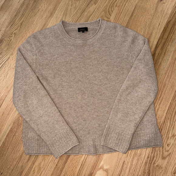 Quince 100% Cashmere Oversized Crewneck Sweater Cream Oatmeal Size Medium - Picture 1 of 8